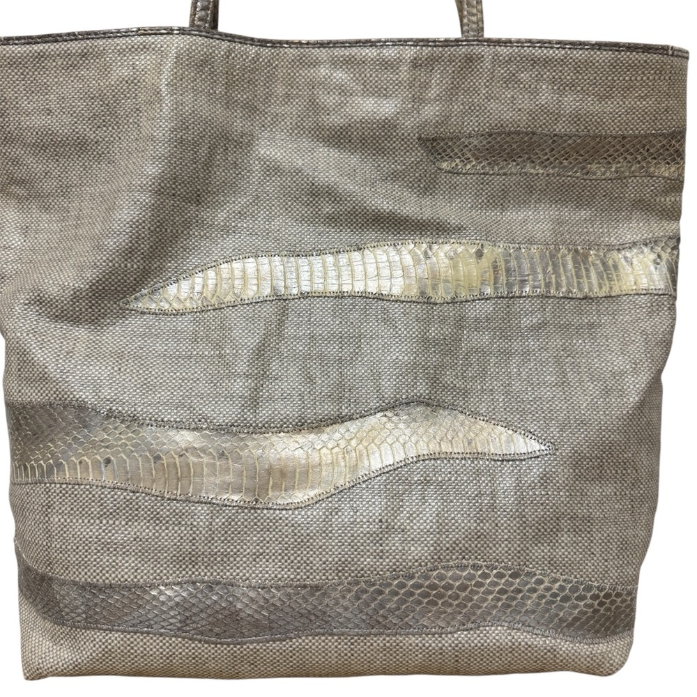 Carlos Falchi's Signature Tote in Grey Silver - Picture 9 of 13
